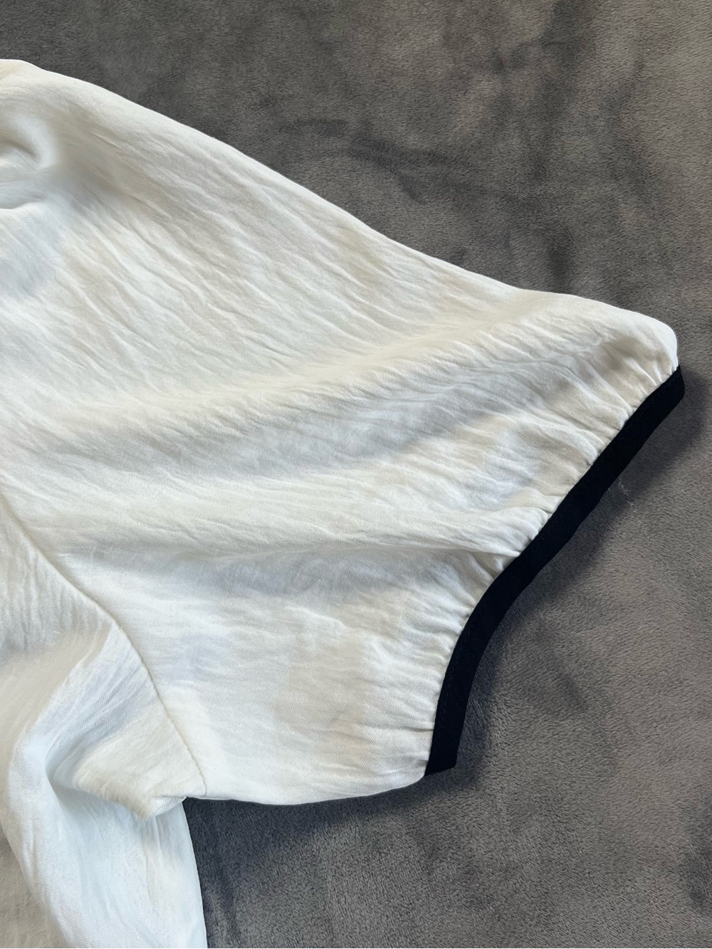 CHANEL style White Blouse with Black Trim and Ties - Picture 3 of 8
